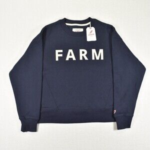 Meanwhile Back On The Farm Crewneck Sweatshirt Womens Medium Navy 91 League OOP